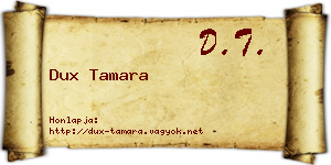 Dux Tamara névjegykártya